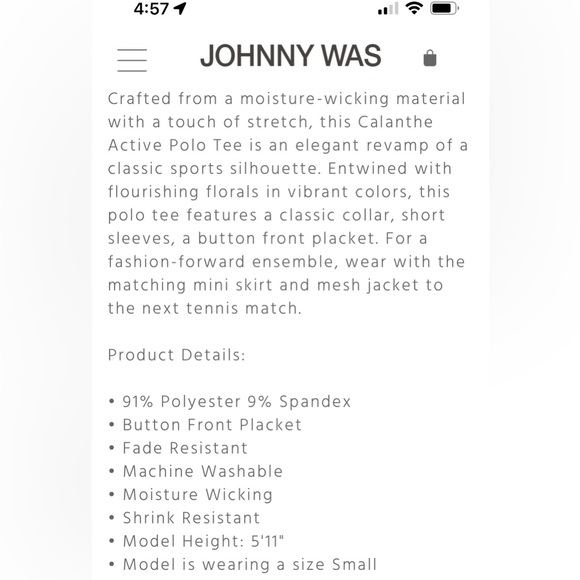 NWT JOHNNY WAS XS CALANTHE POLO SHIRT - Picture 3 of 10